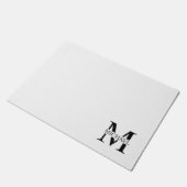Navy Blue Personalisiert Monogram und Name Fußmatte (Schrägansicht)