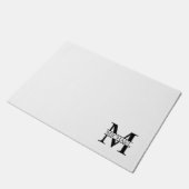 Navy Blue Personalisiert Monogram und Name Fußmatte (Schrägansicht)