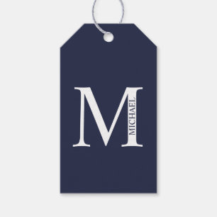 Navy Blue Personalisiert Monogram und Name Geschenkanhänger