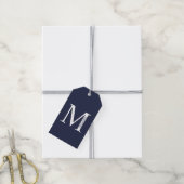 Navy Blue Personalisiert Monogram und Name Geschenkanhänger (Mit Garn)