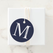Navy Blue Personalisiert Monogram und Name Geschenkanhänger (Beispiel)