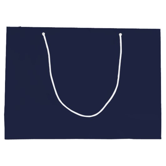Navy Blue Personalisiert Monogram und Name Große Geschenktüte (Rückseite)
