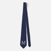 Navy Blue Personalisiert Monogram und Name Krawatt Krawatte (Vorderseite)
