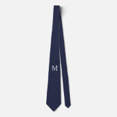 Navy Blue Personalisiert Monogram und Name Krawatte (Vorderseite)