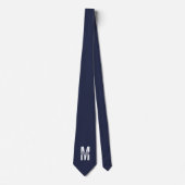 Navy Blue Personalisiert Monogram und Name Krawatte (Vorderseite)
