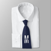 Navy Blue Personalisiert Monogram und Name Krawatte (Gebunden)