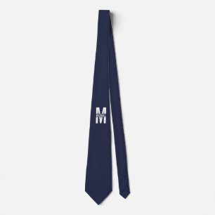 Navy Blue Personalisiert Monogram und Name Krawatte