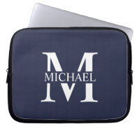 Navy Blue Personalisiert Monogram und Name