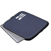 Navy Blue Personalisiert Monogram und Name Laptopschutzhülle (Vorne Knopf)