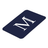 Navy Blue Personalisiert Monogram und Name Magnet (Linke Seite)