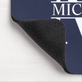 Navy Blue Personalisiert Monogram und Name Mousepad (Ecke)