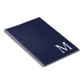 Navy Blue Personalisiert Monogram und Name Notizblock (Rechte Seite)