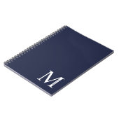 Navy Blue Personalisiert Monogram und Name Notizblock (Linke Seite)
