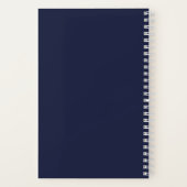 Navy Blue Personalisiert Monogram und Name Notizblock (Rückseite)