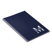 Navy Blue Personalisiert Monogram und Name Notizblock (Rechte Seite)