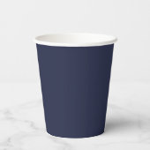 Navy Blue Personalisiert Monogram und Name Pappbecher (Rückseite)