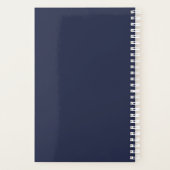 Navy Blue Personalisiert Monogram und Name Planer (Rückseite)