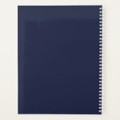 Navy Blue Personalisiert Monogram und Name Planer (Rückseite)