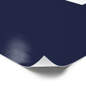 Navy Blue Personalisiert Monogram und Name Poster (Ecke)