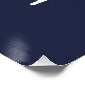 Navy Blue Personalisiert Monogram und Name Poster (Ecke)