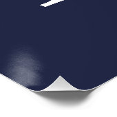 Navy Blue Personalisiert Monogram und Name Poster (Ecke)