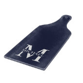 Navy Blue Personalisiert Monogram und Name Schneidebrett (Ecke)