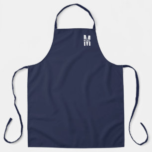 Navy Blue Personalisiert Monogram und Name Schürze