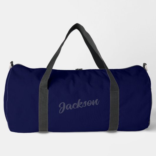 Navy Blue Personalisiert Name Duffle Bag (Vorderseite)
