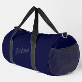 Navy Blue Personalisiert Name Duffle Bag (Rechte Ecke)