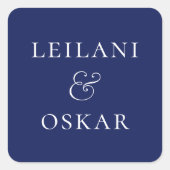 Navy Blue Personalisiert Quadratischer Aufkleber (Vorderseite)