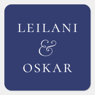 Navy Blue Personalisiert Quadratischer Aufkleber