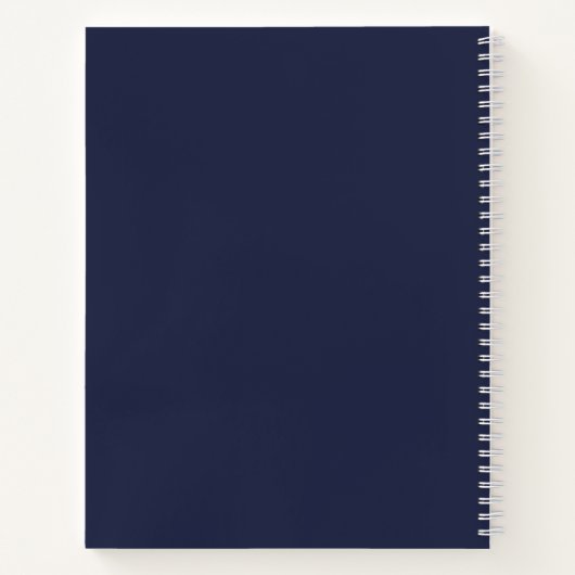 Navy Blue Personalisiert Script Monogram und Name Notizblock (Rückseite)