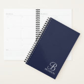 Navy Blue Personalisiert Script Monogram und Name Planer (Anzeige)