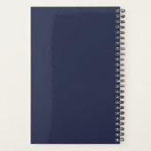 Navy Blue Personalisiert Script Monogram und Name Planer (Rückseite)