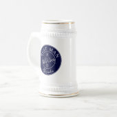 Navy Blue Personalisiert Trauzeuge Bierglas (Vorderseite Links)