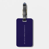 Navy-Blue personalisierter Golfer-Name Gepäckanhänger (Rückseite vertikal)