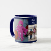 Navy Blue Personalize 3 FOTO TEMPLATE Geschenk Kaf Tasse (Vorderseite Links)