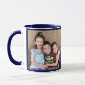 Navy Blue Personalize FOTO TEMPLATE Geschenk Kaffe Tasse (Links)