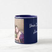 Navy Blue Personalize FOTO TEMPLATE Geschenk Kaffe Tasse (Zentrum)