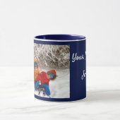 Navy Blue Personalize Foto Template Geschenk Kaffe Tasse (Zentrum)