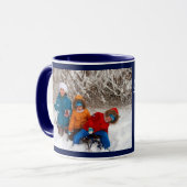 Navy Blue Personalize Foto Template Geschenk Kaffe Tasse (Vorderseite Links)