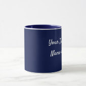 Navy Blue Personalize Message Coffee Cup Geschenk  Tasse (Zentrum)