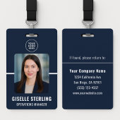 Navy Blue Personalized Employee ID Card Ausweis