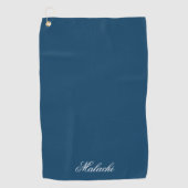 Navy Blue Personalized Golf Towel with Custom Name Golfhandtuch (Vorderseite)
