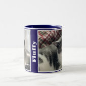 Navy Blue Pet Photos and Names Zweifarbige Tasse (Mittel)