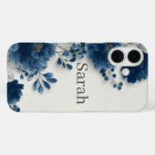Navy Blue Pfingstrosen iPhone-Hülle Case-Mate iPhone Hülle (Rückseite (Horizontal))