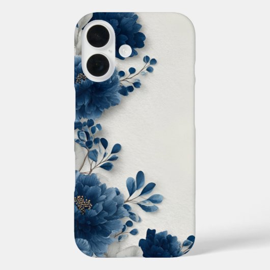 Navy-Blue-Pfingstrosen-iPhone-Hülle Case-Mate iPhone Hülle (Rückseite)