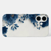 Navy-Blue-Pfingstrosen-iPhone-Hülle Case-Mate iPhone Hülle (Rückseite (Horizontal))