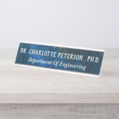 Navy Blue Phd oder Doktorat Schreibtischnamensplakette (Vorderseite )