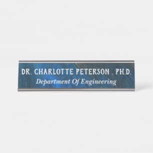 Navy Blue Phd oder Doktorat Schreibtischnamensplakette